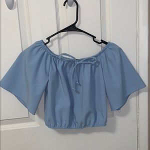 Baby Blue off-the-shoulder top
